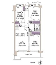 ライオンズガーデン大宮第3 2SLDKの間取図画像