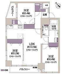 藤和東池袋コープ 3LDKの間取図画像