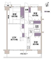 セントレー狭山第3 3LDKの間取図画像