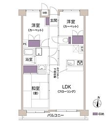 日神パレス上福岡 3LDKの間取図画像