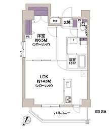 プレール・ドゥーク押上2 1LDKの間取図画像