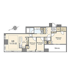 勝どきザ・タワー 3LDKの間取図画像