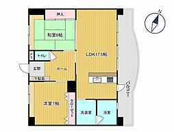 マリンプラザ2001 2LDKの間取図画像