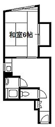 第二稲毛マンション 1Kの間取図画像