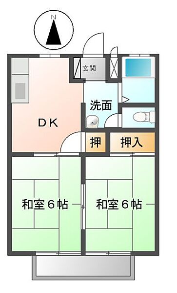 サンライフ　マエダ　Ａ ｜香川県高松市太田上町(賃貸アパート2DK・2階・40.92㎡)の写真 その4