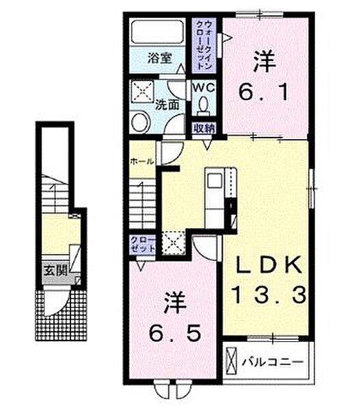 香川県高松市郷東町(賃貸アパート2LDK・2階・58.58㎡)の写真 その2