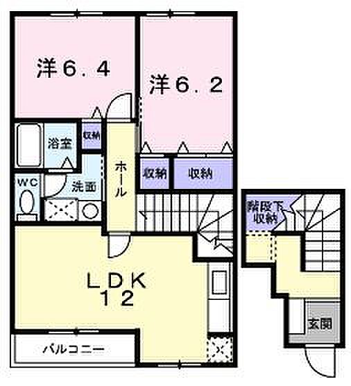 香川県善通寺市善通寺町(賃貸アパート2LDK・2階・65.64㎡)の写真 その2