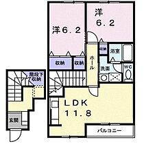 香川県善通寺市中村町（賃貸アパート2LDK・2階・64.43㎡） その2