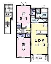 香川県高松市川部町（賃貸アパート1LDK・2階・57.07㎡） その2