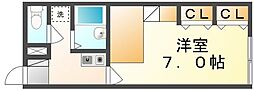 高松琴平電気鉄道志度線 潟元駅 徒歩7分の賃貸アパート 2階1Kの間取り