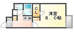 レオネクストキララ2 1Kの間取図画像