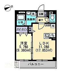 シリウスガーデン 1LDKの間取図画像