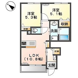 マリアージュ3 2LDKの間取図画像