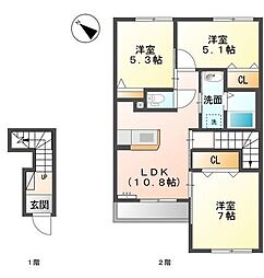 マリアージュ3 3LDKの間取図画像
