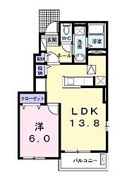 アルモニーベル 1LDKの間取図画像