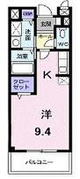 フローラB ワンルームの間取図画像