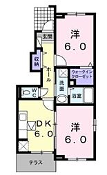 シムリーミナ3 2DKの間取図画像
