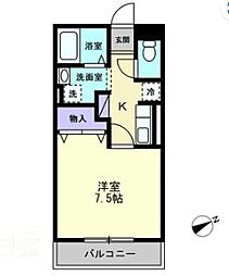 フォレストレガシー 1Kの間取図画像
