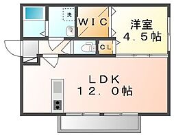 フルブルーム 1LDKの間取図画像