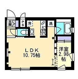 コリドールナカノ 1LDKの間取図画像