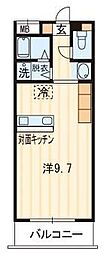 ホープTOMO2 1Kの間取図画像