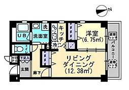 リマーク旅籠町 1LDKの間取図画像