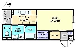 ミュー亀井町 1Kの間取図画像