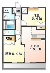 ファインパストラル 2LDKの間取図画像