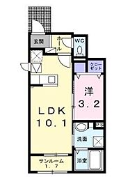 ライラック和田浜II 1LDKの間取図画像