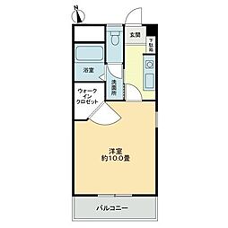 QUA21 1Kの間取図画像