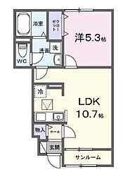 仲多度郡多度津町大字道福寺アパート 1LDKの間取図画像