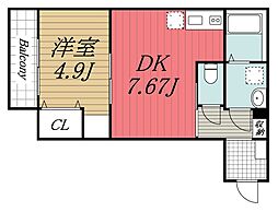 JR総武線 千葉駅 徒歩24分の賃貸アパート 3階1DKの間取り