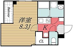 JR京葉線 蘇我駅 徒歩14分の賃貸マンション 3階1Kの間取り