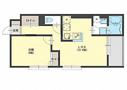 シトラス9 1LDKの間取図画像