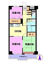 オークガーデン 3DKの間取図画像