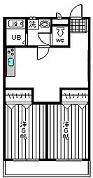メゾン豊田 2DKの間取図画像