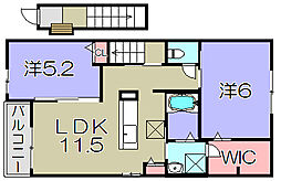 パラシオ2 2LDKの間取図画像