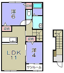 レ・ドルチェ 2LDKの間取図画像