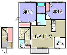 グリーンフォレスト  ｜ 滋賀県東近江市八日市緑町（賃貸アパート2LDK・2階・65.94㎡） その2