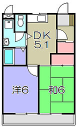 ヴィラ・シメノ 2DKの間取図画像