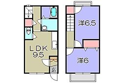 サンパレス白鳥 2LDKの間取図画像
