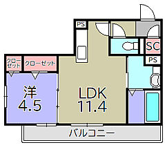 シャルール  ｜ 滋賀県東近江市五個荘竜田町（賃貸アパート1LDK・1階・40.87㎡） その2