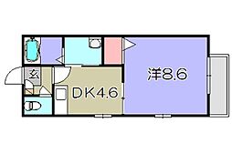 ディアスサーティーテン 1DKの間取図画像