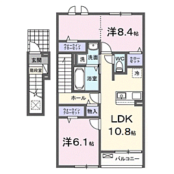 カーサ・彩 2LDKの間取図画像