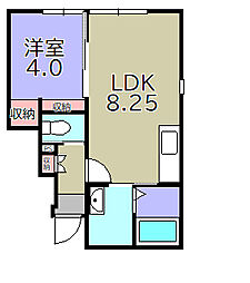 ルートヴィレッジ彦根 1LDKの間取図画像