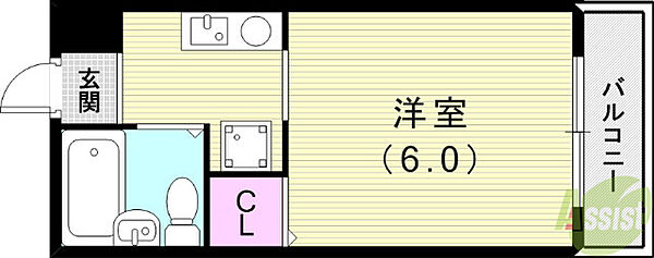 コスモメイト鈴蘭西 102｜兵庫県神戸市北区鈴蘭台西町1丁目(賃貸マンション1R・1階・20.00㎡)の写真 その2