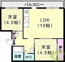 ドミールサニー君影町1号棟  ｜ 兵庫県神戸市北区君影町4丁目12（賃貸マンション2LDK・4階・50.00㎡） その2