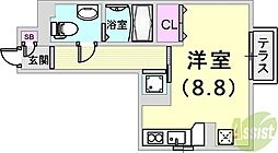 グローリア若葉台 ワンルームの間取図画像