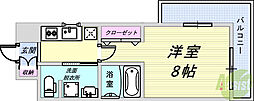 ラナップスクエア神戸ハーバープライム 1Kの間取図画像