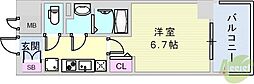 プレサンスTHE神戸 1Kの間取図画像